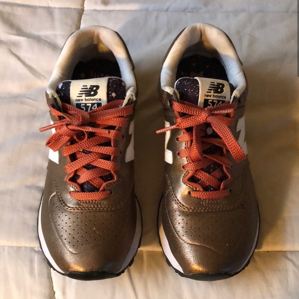 New Balance Athletic Shoes in Bronze and Red